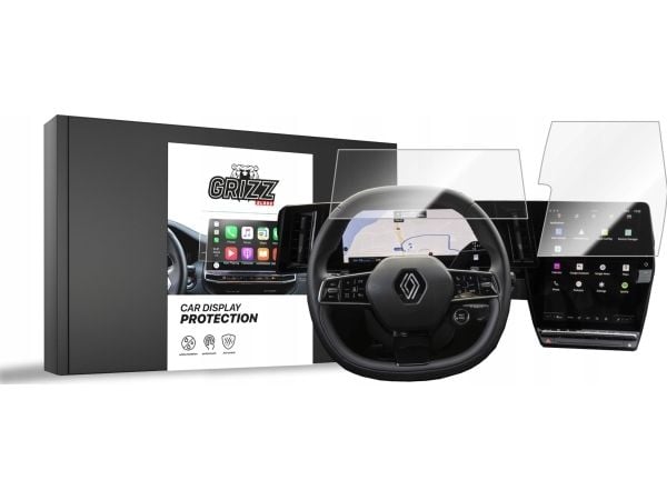 GrizzGlass GrizzGlass Car Display Protection keramisk folie for Renault Rafale 12" 2024 [2in1]
