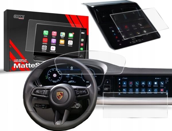 GrizzGlass Folia matowa GrizzGlass Car Display Protection for Porsche Panamera 3 12,3" 2024 [3w1]