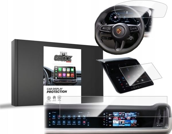 GrizzGlass GrizzGlass CarDisplay Protection keramisk folie for Porsche Panamera 3 12,3" + 10,9" 2024 [3in1]