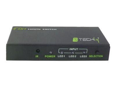 TECHly HDMI 3 IN 1 OUT with Remote Control, 4Kx2K, 3D - Video-/ljudomkopplare - 3 x HDMI - skrivbordsmodell