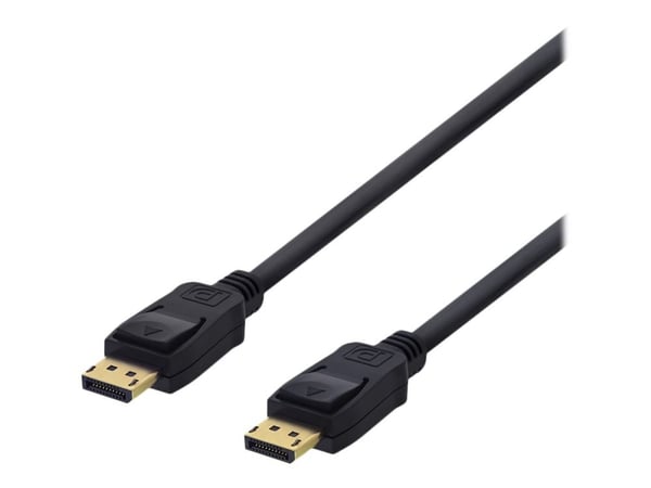 DELTACO - DisplayPort-kabel - DisplayPort (hann) låst til DisplayPort (hann) låst - DisplayPort 1.2 - 2 m - 4K 75Hz støtte - svart