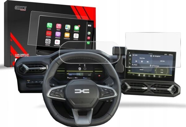 GrizzGlass matt film til CarDisplay Protection for Dacia Spring 10" 2024 [2-i-1]