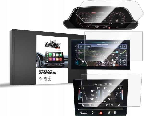 Keramisk skjermfilm GrizzGlass CarDisplay Protection til Audi Q8 e-tron 2022-2024 [3-i-1]