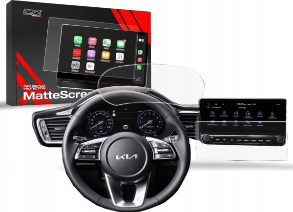 GrizzGlass matt folie CarDisplay-beskyttelse til Kia ProCeed 2018–2024 [2w1]