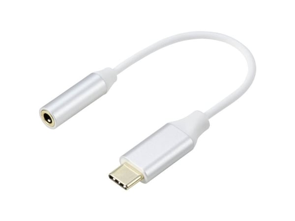 Renkforce RF-6056890, USB-C, 3,5 mm, 0,1 m, Vit