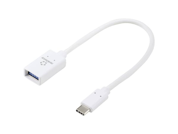 Renkforce RF-6056892, USB-C, USB-A, 0,2 m, Valkoinen