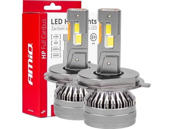 AMiO LED bilpærer serie hp full canbus H4/H19 12V/24V 6500K (AMIO-03673)
