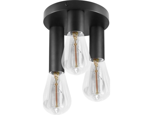 Taklampe Orno RIO SP 3, armatur for takmontering, E27 maks. 3x60W, IP20, svart, rund
