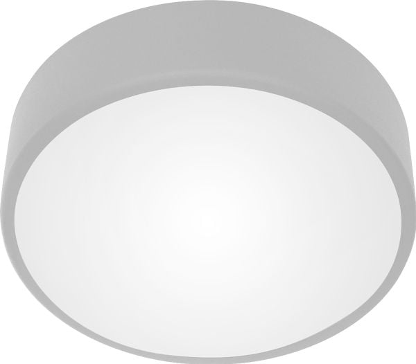 Taklampe Orno OVO plafon 3xE27 med mikrobølgesensor for bevegelse, 3x24W, grått stål, matt glasskuppel, IP20, Ø400