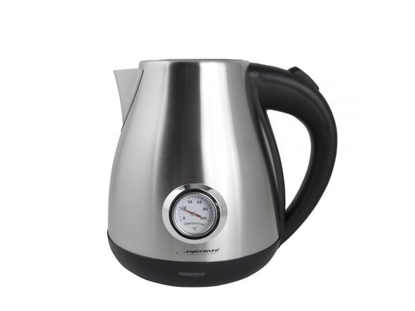 Esperanza EKK029, 1,7 L, 2200 W, Svart, Stål, Plast, Rustfritt stål