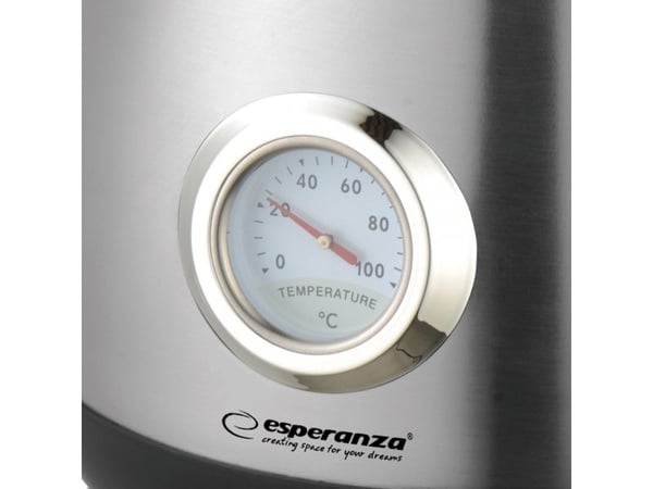 Esperanza EKK029, 1,7 L, 2200 W, Svart, Stål, Plast, Rustfritt stål