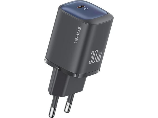 USAMS Laidinis ikroviklis CC251 30W GaN USB-C hurtiglading HC-serien (svart) CC251TC01