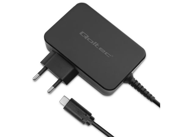Qoltec - USB-C-strømadapter - 5-28V, 3-4.5A - AC 220-240 V - 120 watt - svart