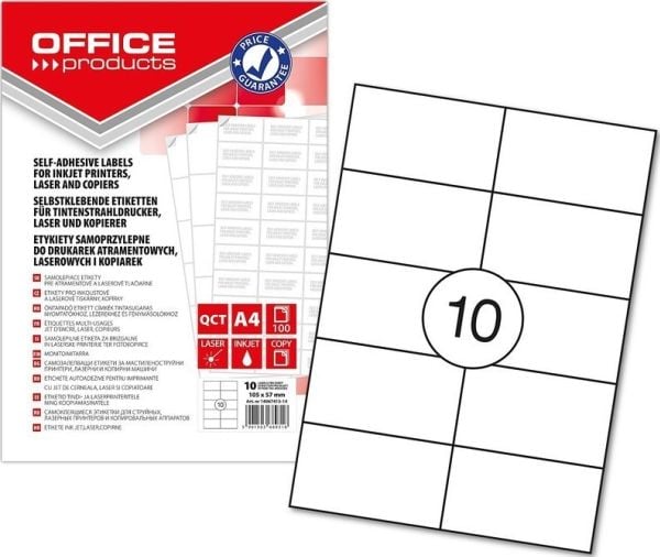 Office Products etiketter Office Products A4 105x57 mm vita (100)