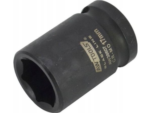 AWTools AWTOOLS Kuusikulmainen iskuhylsy 1/2" LYHYESTI 17mm MUSTA LINJAUS