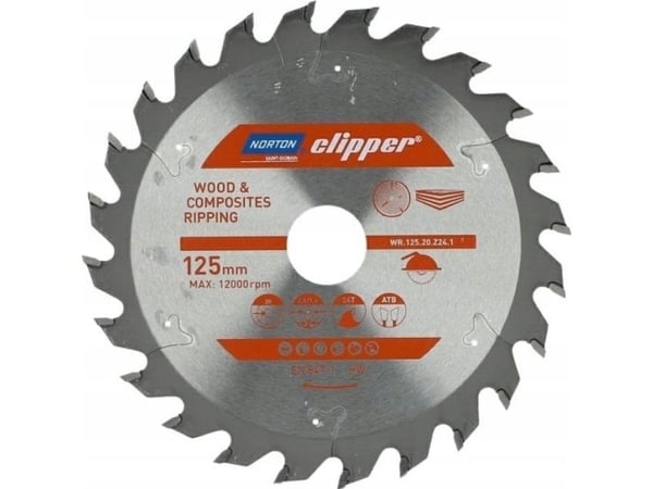 Norton NORTON SIRKULSAG 125 mm x 20 mm x 24z TRE OG KOMPOSITTER ATB (2,6 / 1,6)