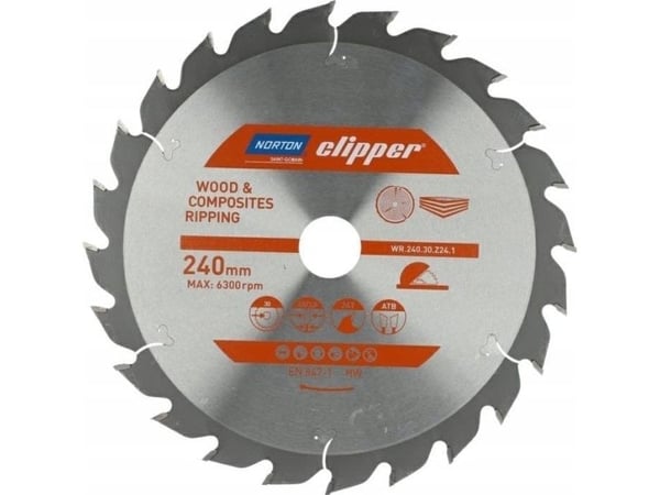 Norton NORTON SIRKULSAG 240 mm x 30 mm x 24z TRE OG KOMPOSITTER ATB (3.0 / 2.0)