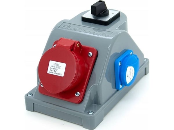 ELS Elektrotechnika Kytkinlaitteet COMBOPOL 16A/5 + GS 230V + L-0-P erottimet, seinä- / pinta-asennuskotelo, N110LP