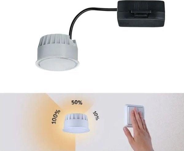 Paulmann 93072, Innfelt lysplate, 1 pære(r), LED, 6 W, 4000 K, Satin stål