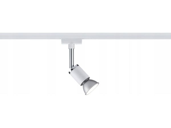 Paulmann 953.33, Spotlight på skinne, GU10, 0 ampuller, 230 V, Kromfarget, Hvit