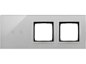 Kontakt-Simon Kosketusnäyttöpaneeli Kontakt-Simon 54 Touch DSTR3200/71 kolme moduulia kaksi kosketuskenttää vaakasuora laitteiston reikä hopea sumu