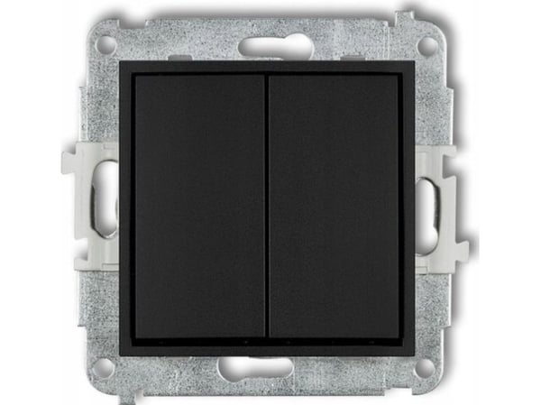 Karlik Mini 12MWP-33.1 uppoasennettava kaksoiskytkin ilman kuvamerkkiä musta