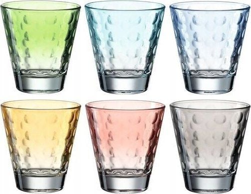 LEONARDO Optic, Assorterte farger, Glass, 6 stykker, Kjegle, 215 ml, 85 mm