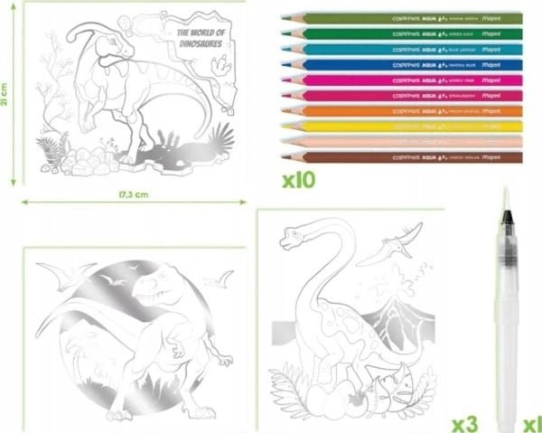 Maped Aqua Art, 3 sider, Gutt/Jente, Blyant(er) inkludert, Fargebilder, sett