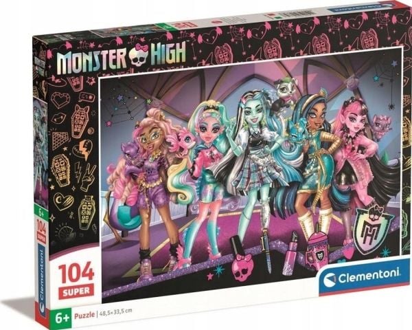 Clementoni CLE puslespill 104 Super SuperColor Monster High 25784