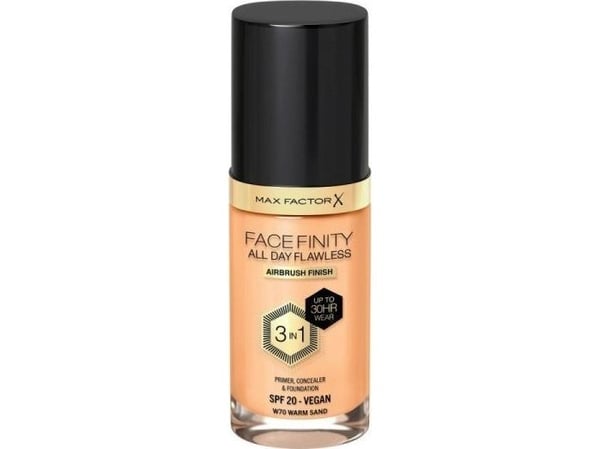 MAX FACTOR FACEFINITY All Day Flawless 3in1 Foundation No. W70 Warm Sand 30ml
