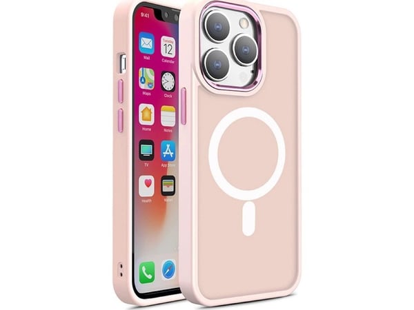 Magnetisk fargematt deksel til iPhone 15 Pro Max – rosa