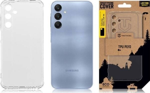 Taktisk TPU Plyo-deksel for Samsung Galaxy A25 5G gjennomsiktig