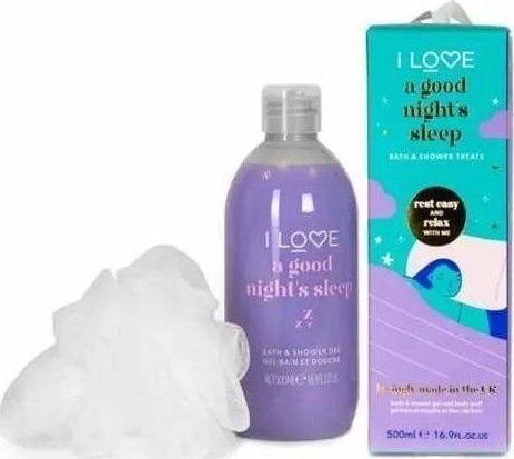 I Love Kylpy- ja suihkugeelisetti Good Night's Sleep 500ml + vartalopesuaine