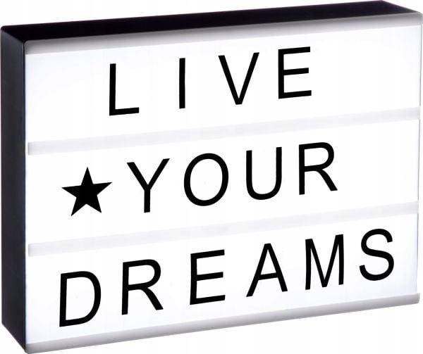 Atmosphera lampe light box med tekst - neon gulv-/stående lampe - hvit - dekorlampe