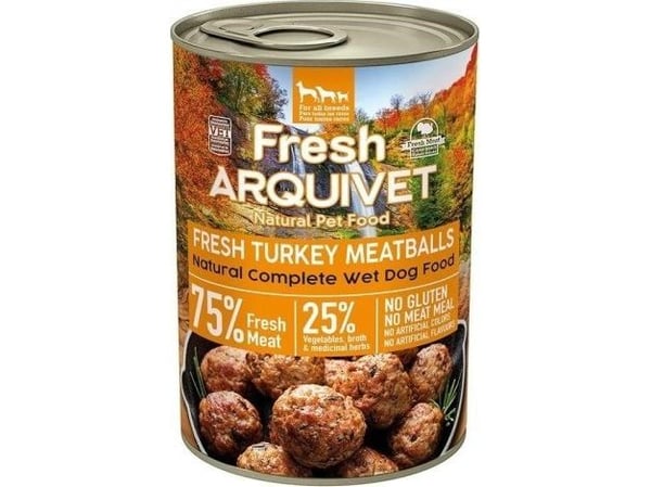ARQUIVET Fresh kalkunkjøttboller - våt hundemat - 400 g