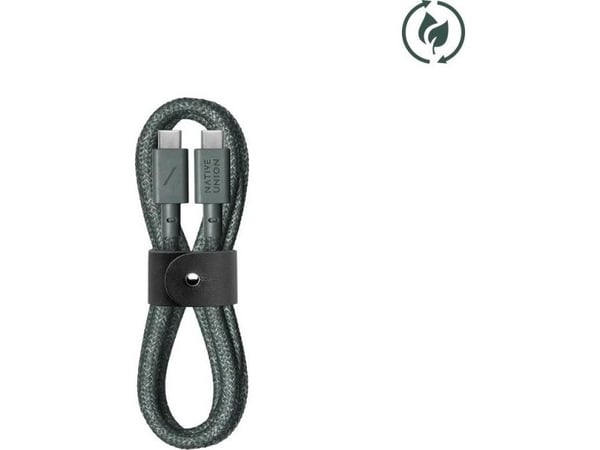 Native Union Belt, 1,2 m, USB C, USB C, Grønn