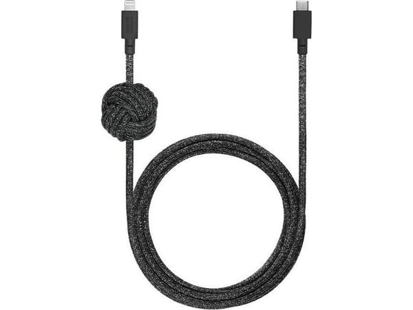 Native Union Night Cable, 3 m, Lightning, USB C, Uros, Uros, Musta, Harmaa