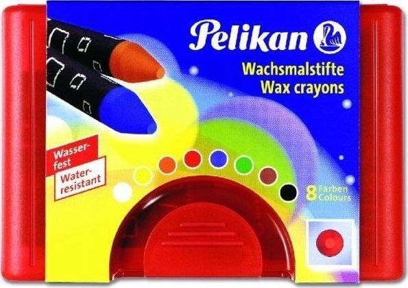 Pelikan 723148, 8 stykker, Sort, Blå, Brun, Grønn, Oransje, Rød, Hvit, Gult, Sort, Blå, Brun, Grønn, Oransje, Rød, Hvit, Gult, Rund, Spiss, Boks