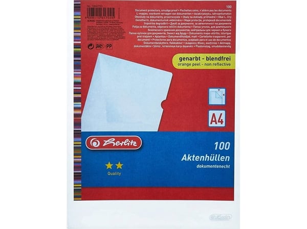 Herlitz kansi A4 rakeinen Eco. 100 kpl pakkaus