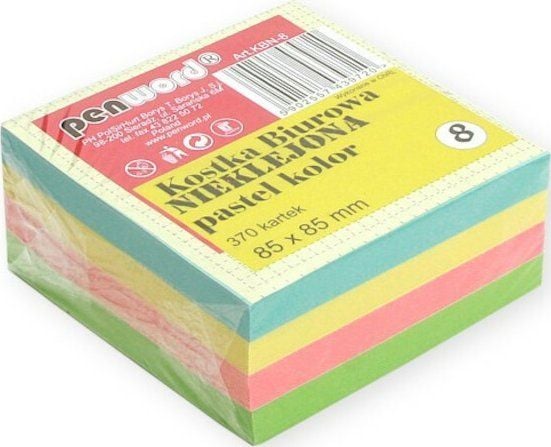 Kontorkladd uten lim 370 ark 85x85x35 mm pastell KBN-08