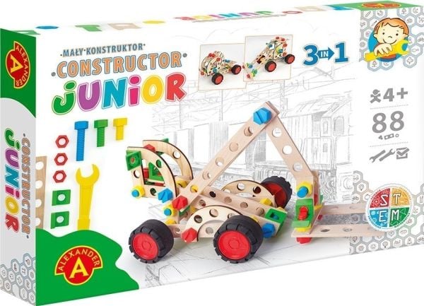 Junior puinen rakennussarja 3-in-1 haarukkatrukki