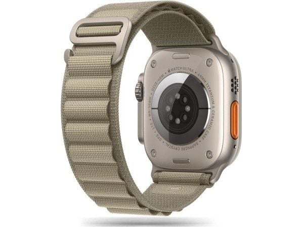 Tech-Protect nylonreim til Apple Watch 4/5/6/7/8/9/SE/Ultra 1/2 (42/44/45/49 mm) titan/oliven