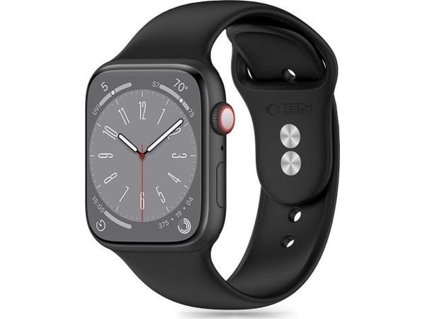 Tech-Protect silikonarmband för Apple Watch 4/5/6/7/8/9/SE / Ultra 1/2 42/44/45/49 mm svart