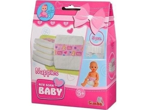 Simba nyfødt baby 5 bleier til dukke 556-0019