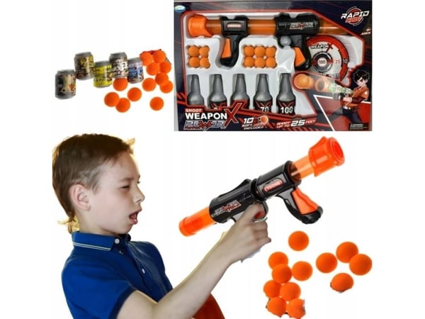 Maksik Vaahtopallopistooli lisävarusteineen Mega Gun Light Weapon