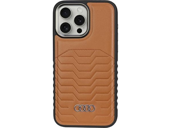 Audi syntetisk lærdeksel med MagSafe for iPhone 15 Pro - brun
