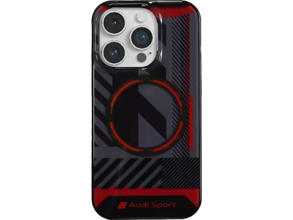 Audi IML Sport MagSafe-etui til iPhone 14 Pro Max 6,7" - svart/svart hardcase (AU-IMLMIP14PM-RSQ/D2-BK)