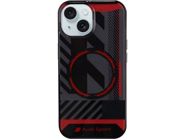 Audi IML Sport MagSafe suojakotelo iPhone 15/14 Plus 6.7 - lajittelu / lajittelu kovakotelo AU-IMLMIP15M-RSQ/D2-BK
