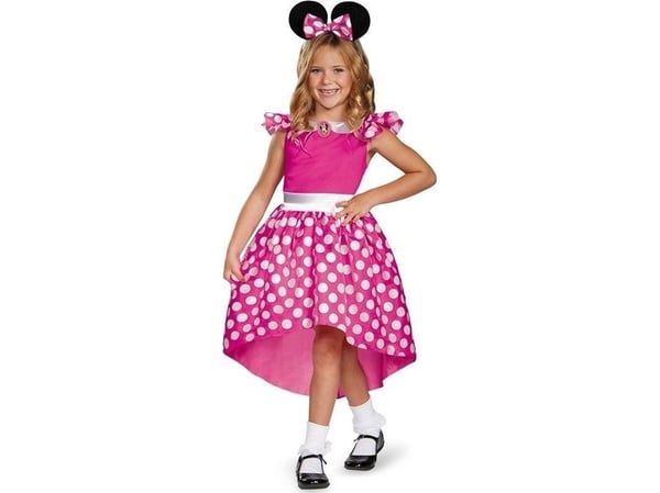 GoDan Minnie Pink Klassisk kostyme, størrelse S, 5-6 år gammel