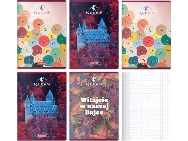 Herlitz Muistikirja A5 60 arkkia ruudukolla ja marginaalilla Akademia Pana Kleksa HERLITZ 5 kpl